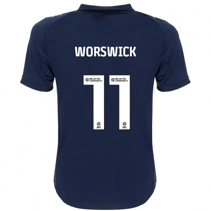 Danxen Hombre Camiseta Isobel Worswick #11 Azul Marino Blanco 2ª Equipación 2025/26 La Camisa México