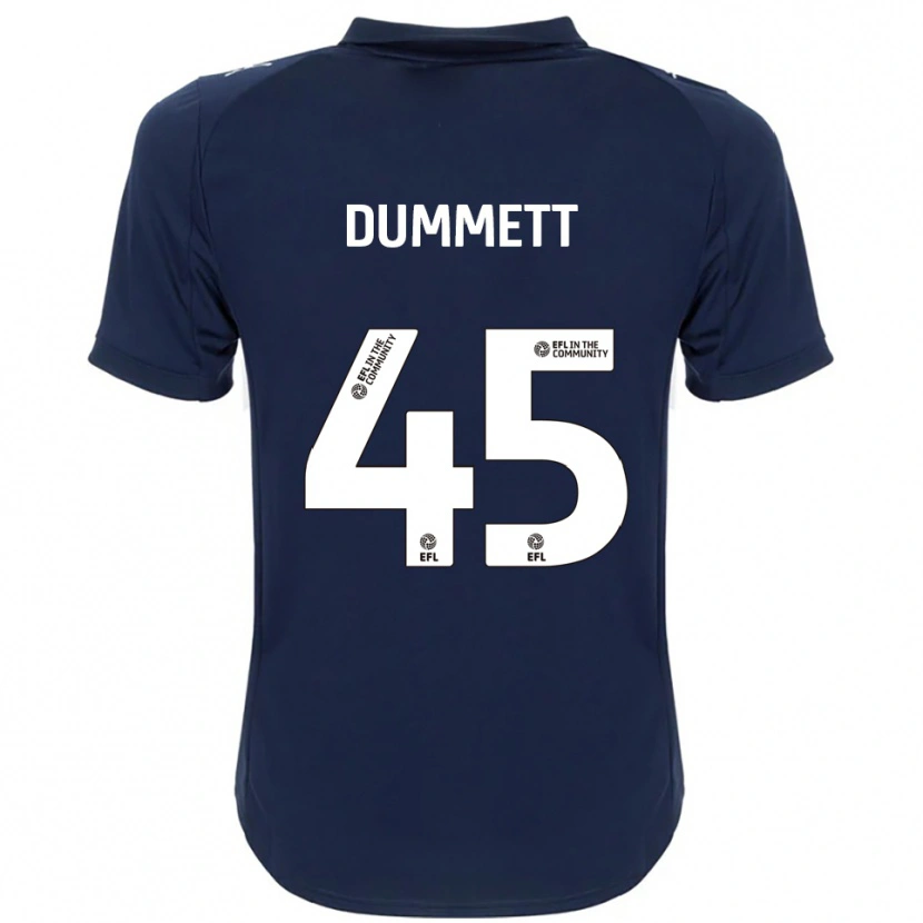 Danxen Hombre Camiseta Paul Dummett #45 Azul Marino Blanco 2ª Equipación 2025/26 La Camisa México