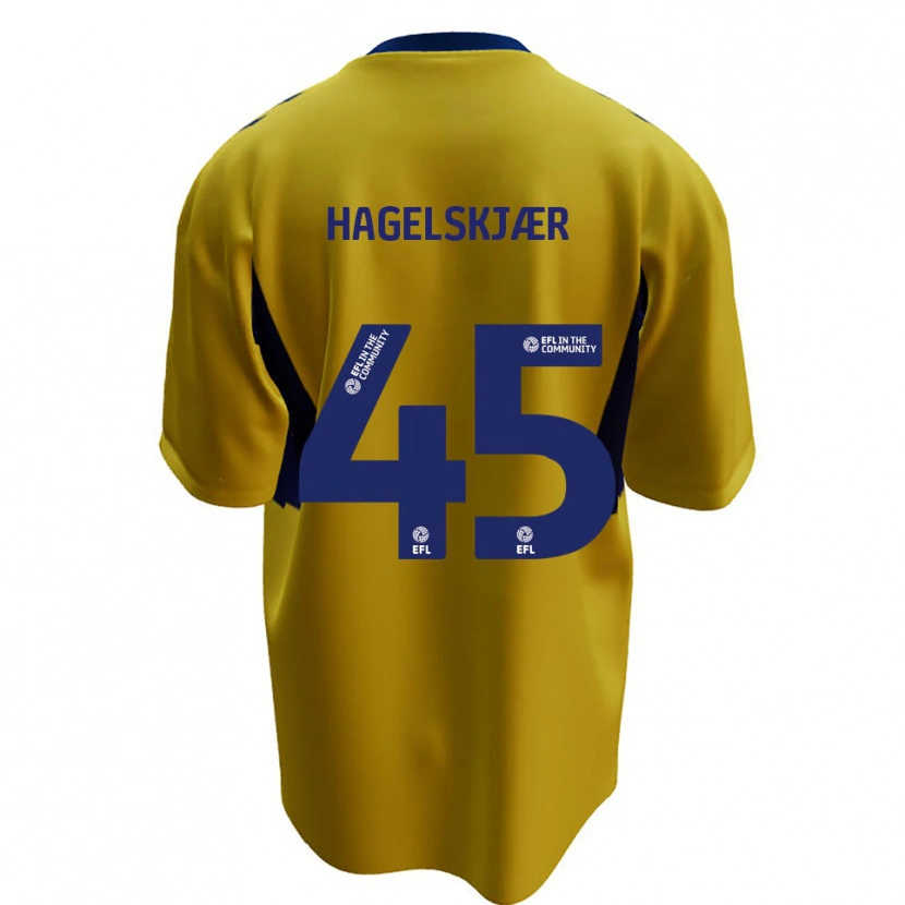 Danxen Hombre Camiseta Anders Hagelskjær #45 Amarillo Azul 2ª Equipación 2025/26 La Camisa México