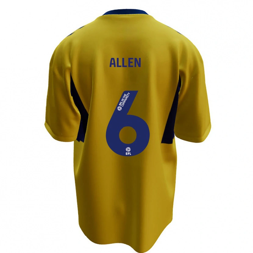 Danxen Hombre Camiseta Taylor Allen #6 Amarillo Azul 2ª Equipación 2025/26 La Camisa México