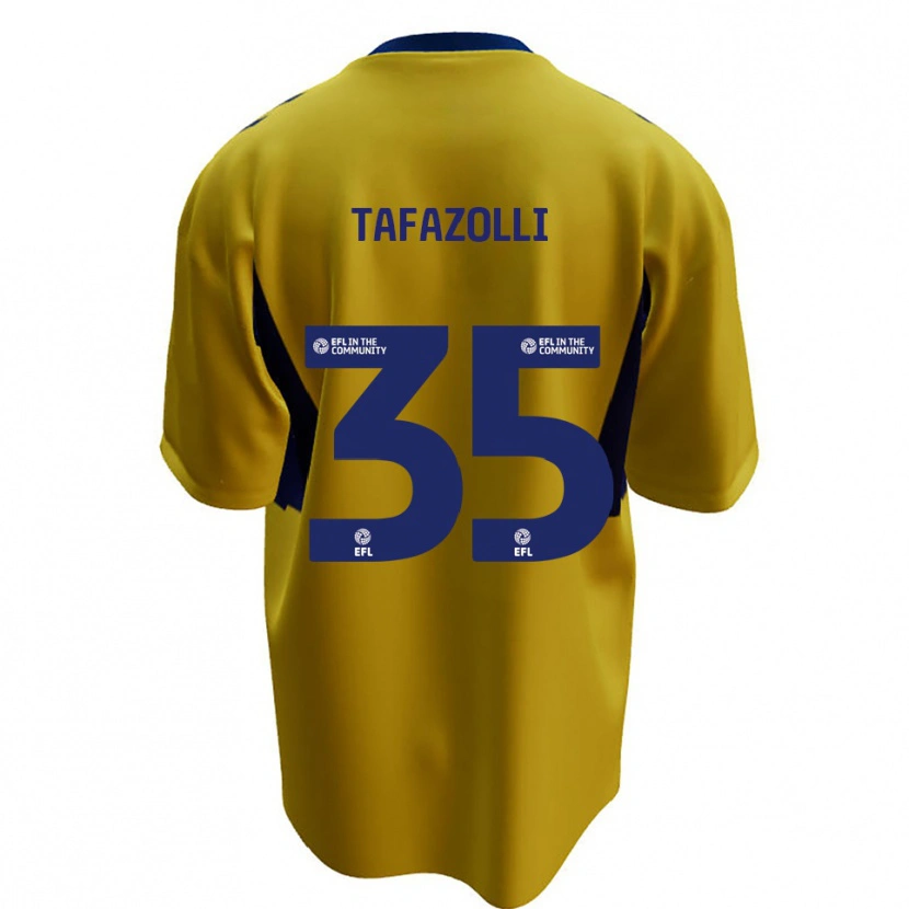 Danxen Hombre Camiseta Ryan Tafazolli #35 Amarillo Azul 2ª Equipación 2025/26 La Camisa México