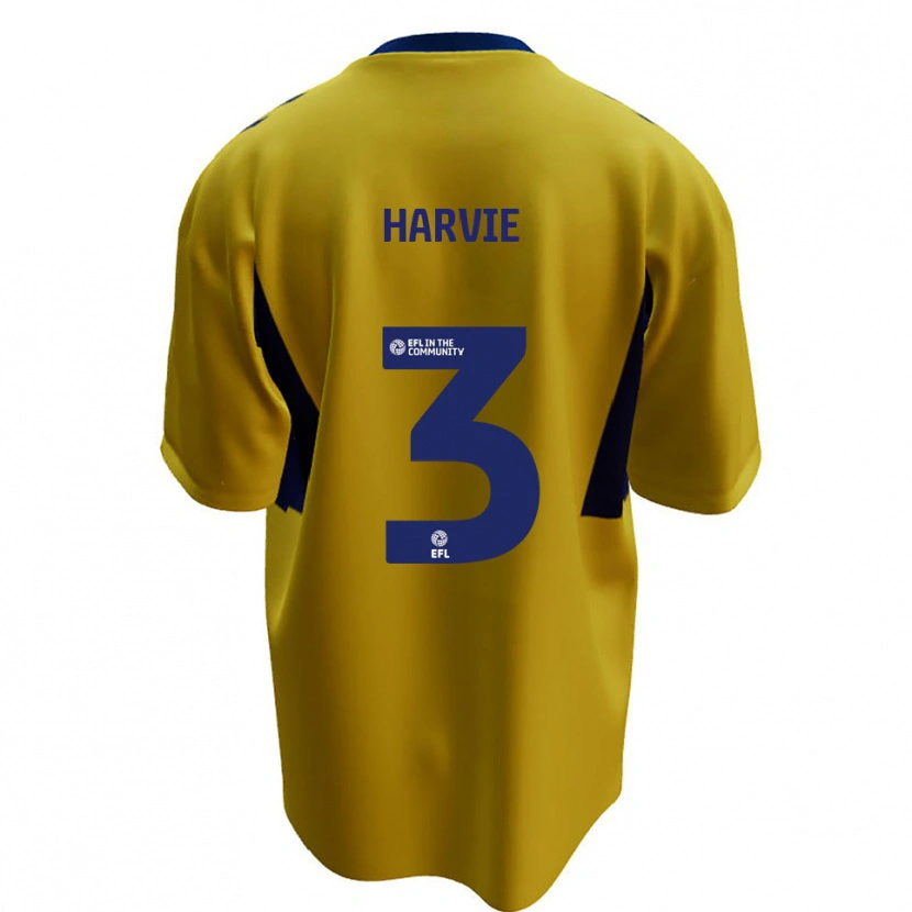 Danxen Hombre Camiseta Daniel Harvie #3 Amarillo Azul 2ª Equipación 2025/26 La Camisa México