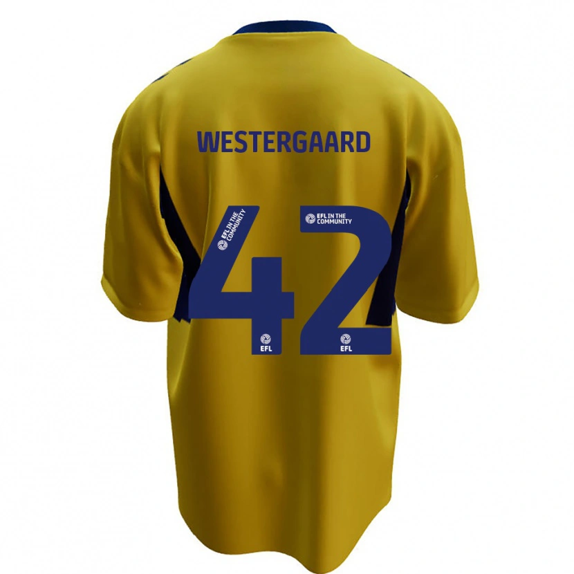 Danxen Hombre Camiseta Magnus Westergaard #42 Amarillo Azul 2ª Equipación 2025/26 La Camisa México