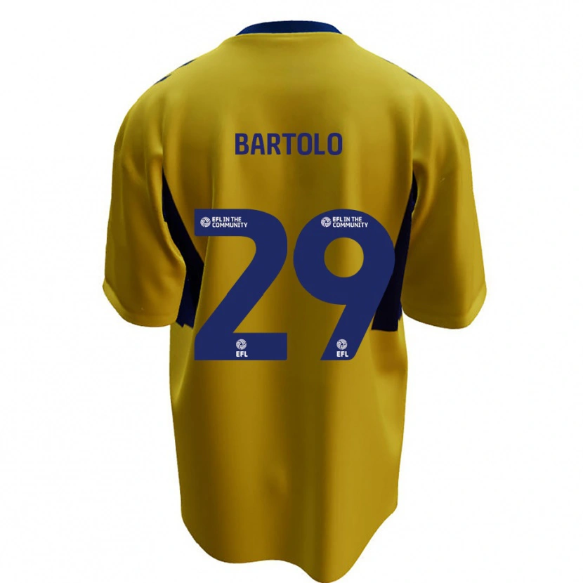Danxen Hombre Camiseta Jaiden Bartolo #29 Amarillo Azul 2ª Equipación 2025/26 La Camisa México
