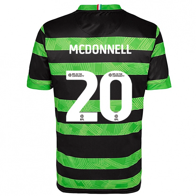 Danxen Hombre Camiseta Joe Mcdonnell #20 Negro Verde 2ª Equipación 2025/26 La Camisa México