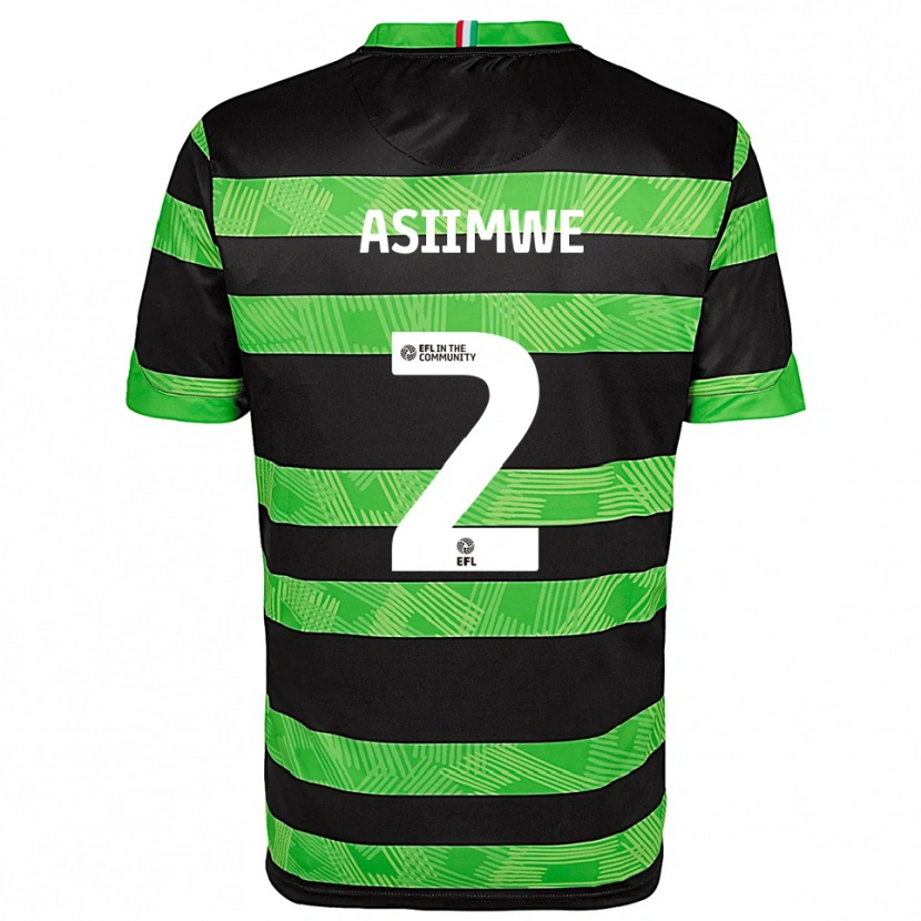 Danxen Hombre Camiseta Nathan Asiimwe #2 Negro Verde 2ª Equipación 2025/26 La Camisa México