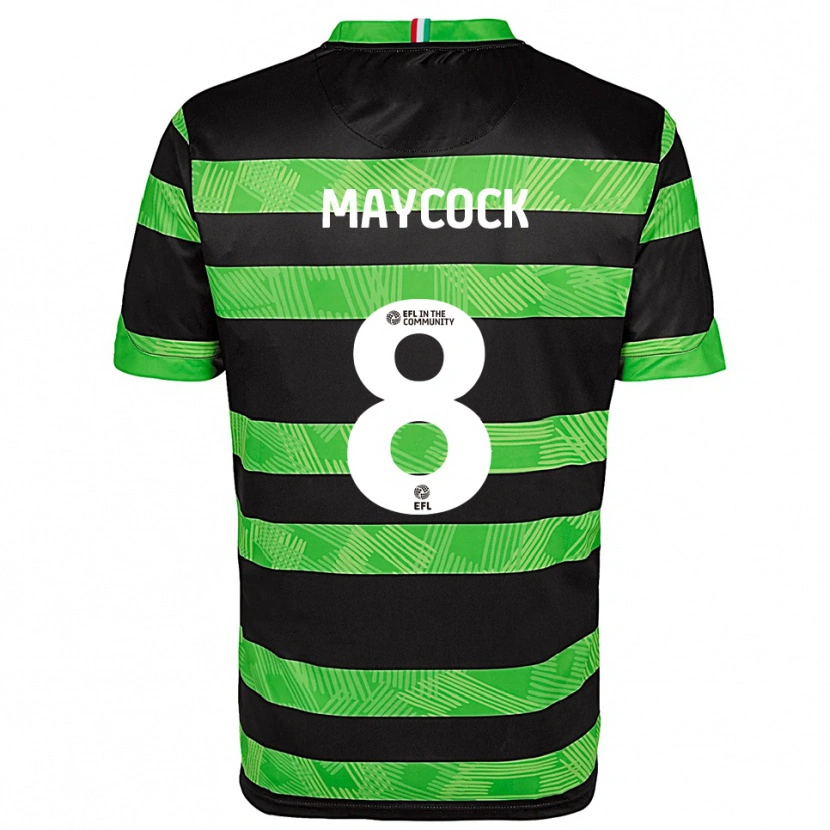 Danxen Hombre Camiseta Callum Maycock #8 Negro Verde 2ª Equipación 2025/26 La Camisa México