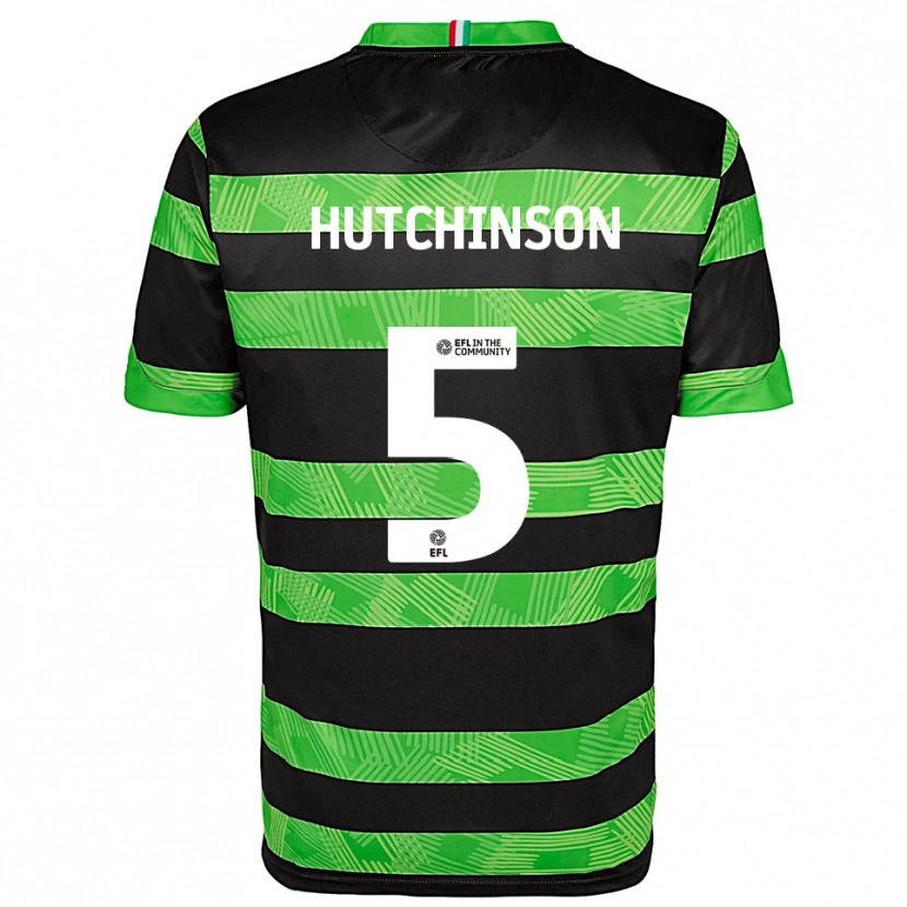 Danxen Hombre Camiseta Sam Hutchinson #5 Negro Verde 2ª Equipación 2025/26 La Camisa México