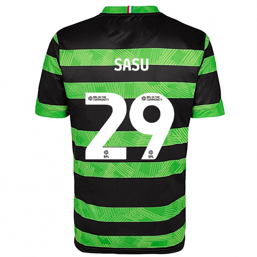 Danxen Hombre Camiseta Aron Sasu #29 Negro Verde 2ª Equipación 2025/26 La Camisa México