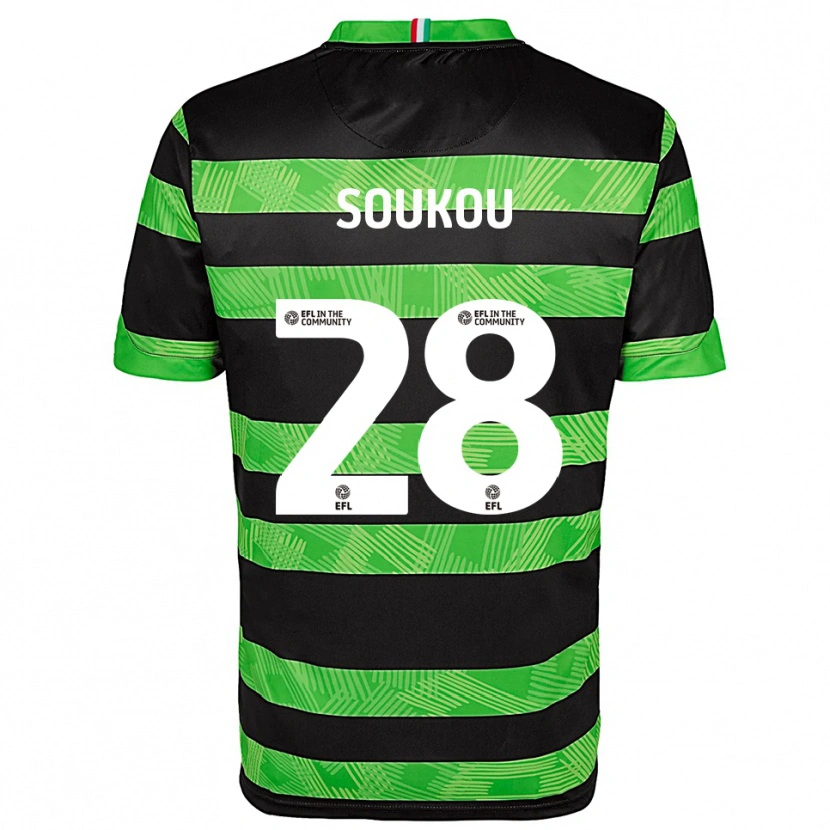 Danxen Hombre Camiseta Shaun Soukou #28 Negro Verde 2ª Equipación 2025/26 La Camisa México