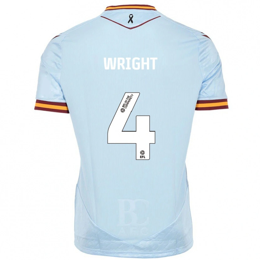 Danxen Hombre Camiseta Joe Wright #4 Celeste 2ª Equipación 2025/26 La Camisa México