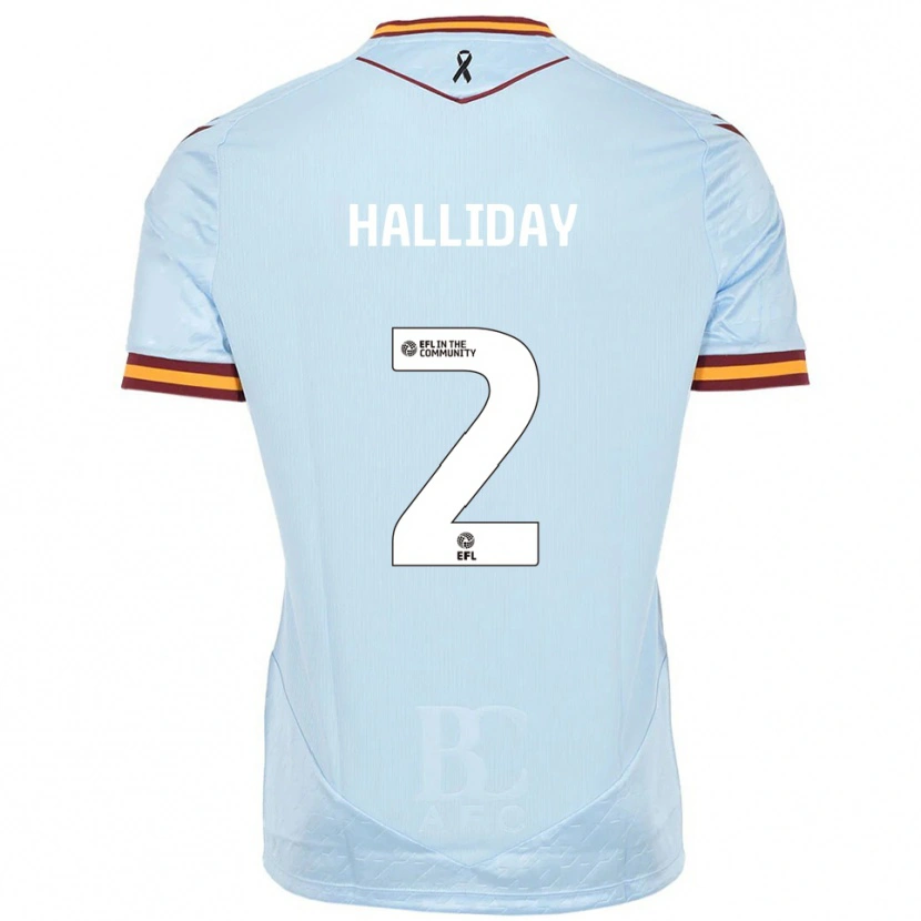 Danxen Hombre Camiseta Brad Halliday #2 Celeste 2ª Equipación 2025/26 La Camisa México