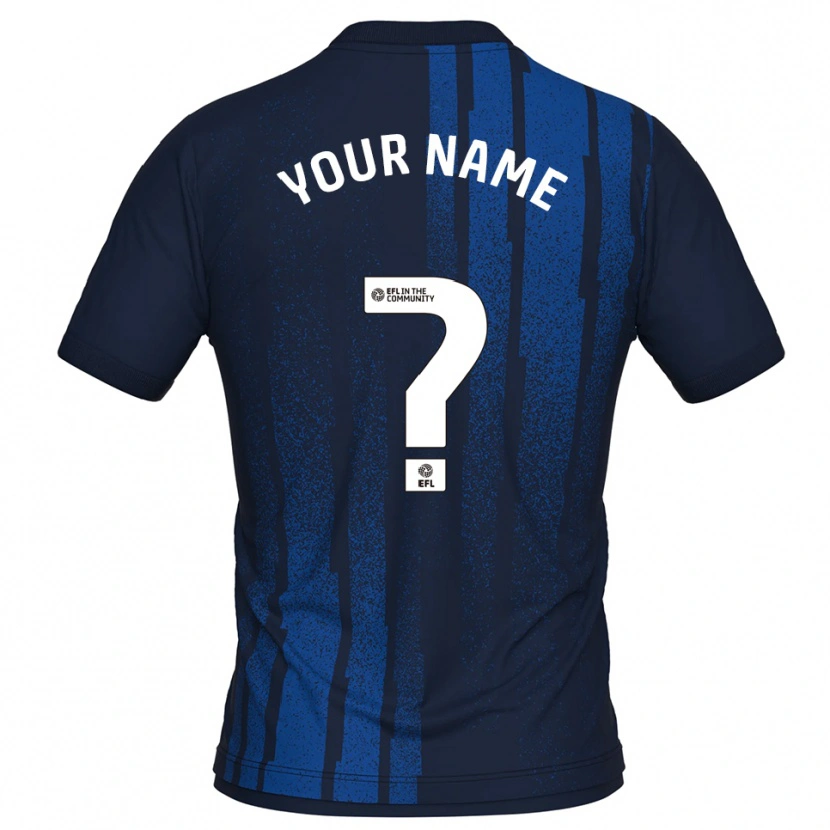 Danxen Hombre Camiseta Su Nombre #0 Azul Marino Blanco 2ª Equipación 2025/26 La Camisa México