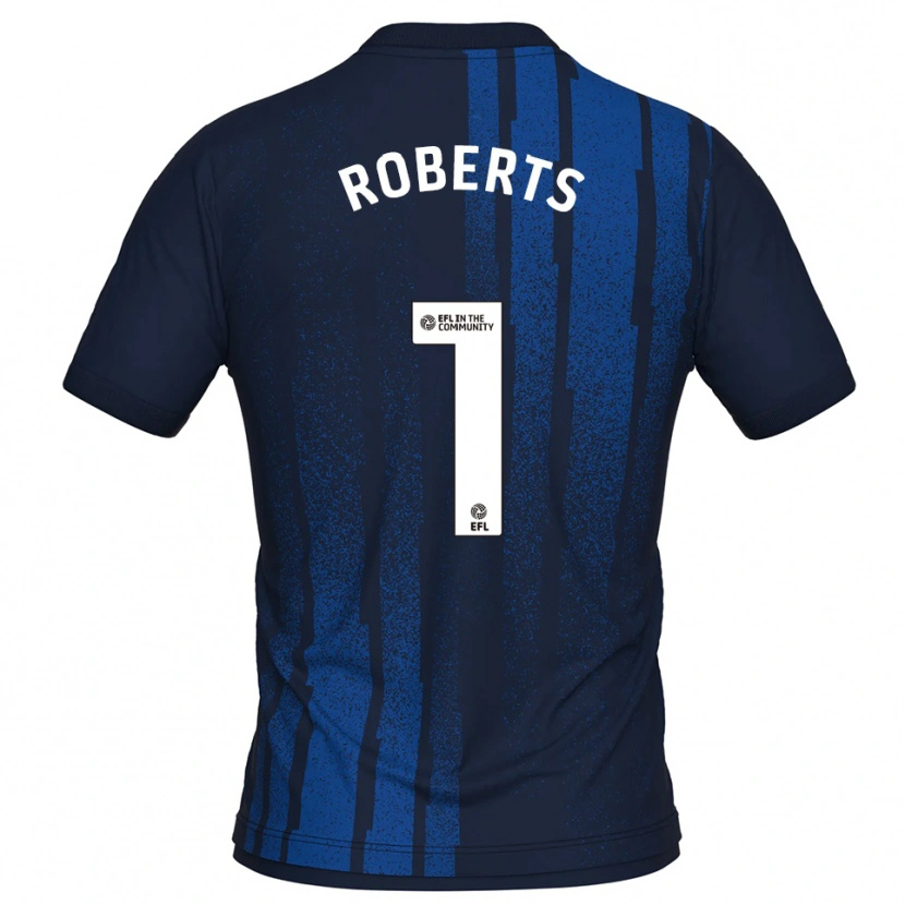 Danxen Hombre Camiseta Liam Roberts #1 Azul Marino Blanco 2ª Equipación 2025/26 La Camisa México
