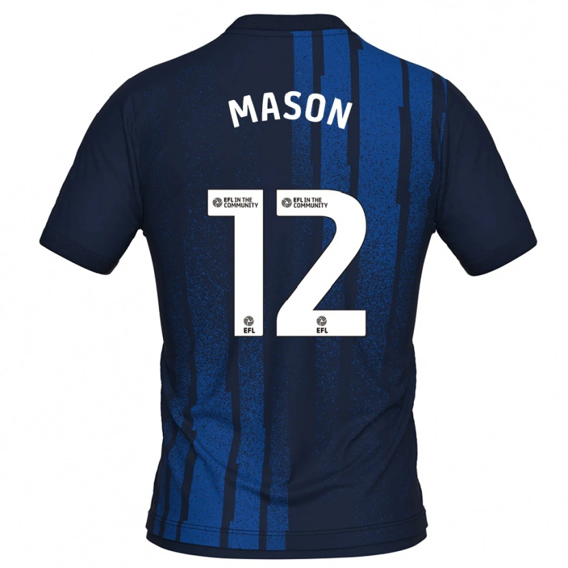 Danxen Hombre Camiseta Owen Mason #12 Azul Marino Blanco 2ª Equipación 2025/26 La Camisa México