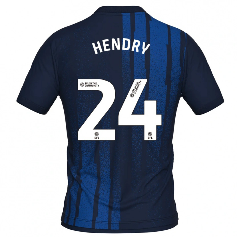 Danxen Hombre Camiseta Regan Hendry #24 Azul Marino Blanco 2ª Equipación 2025/26 La Camisa México