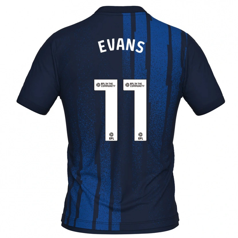 Danxen Hombre Camiseta Will Evans #11 Azul Marino Blanco 2ª Equipación 2025/26 La Camisa México