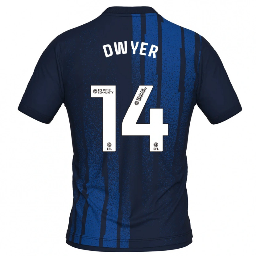 Danxen Hombre Camiseta Dom Dwyer #14 Azul Marino Blanco 2ª Equipación 2025/26 La Camisa México