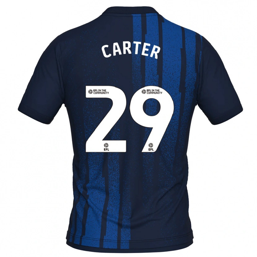 Danxen Hombre Camiseta Charlie Carter #29 Azul Marino Blanco 2ª Equipación 2025/26 La Camisa México