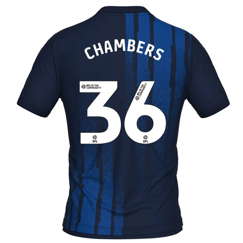 Danxen Hombre Camiseta Jayden Chambers #36 Azul Marino Blanco 2ª Equipación 2025/26 La Camisa México