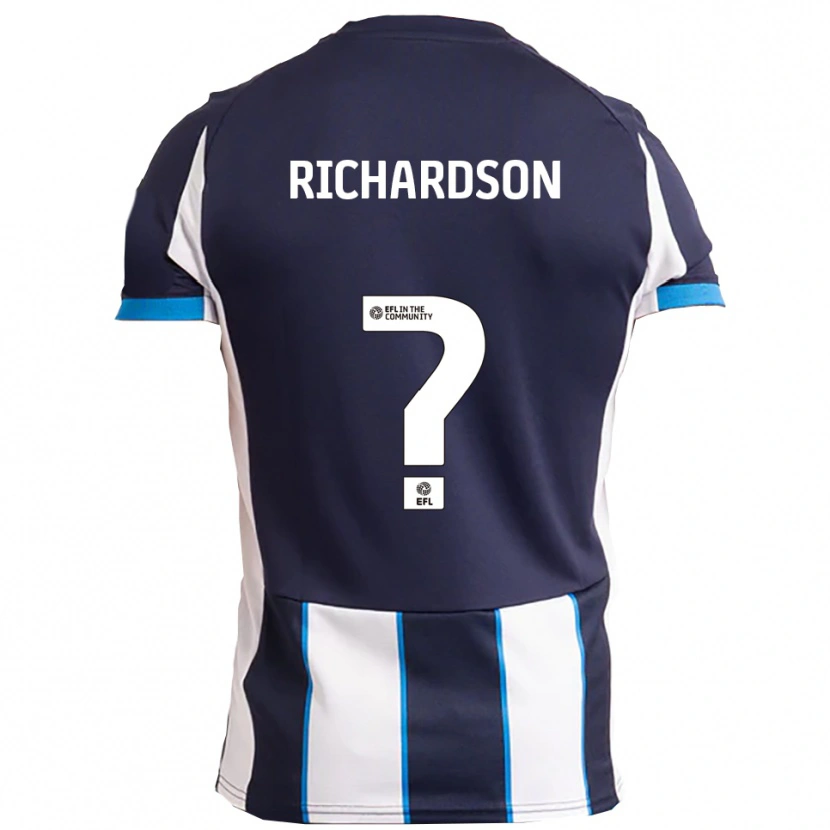 Danxen Hombre Camiseta Ellie Richardson #0 Blanco Azul Marino 2ª Equipación 2025/26 La Camisa México