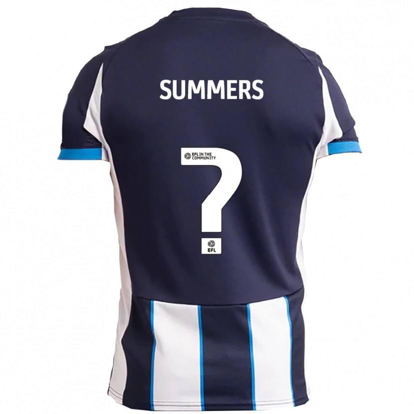 Danxen Hombre Camiseta Libby Summers #0 Blanco Azul Marino 2ª Equipación 2025/26 La Camisa México