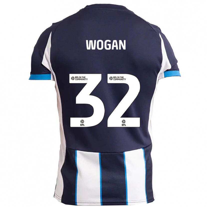 Danxen Hombre Camiseta Andrew Wogan #32 Blanco Azul Marino 2ª Equipación 2025/26 La Camisa México