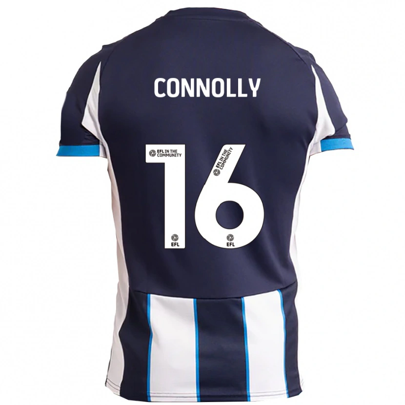 Danxen Hombre Camiseta Callum Connolly #16 Blanco Azul Marino 2ª Equipación 2025/26 La Camisa México