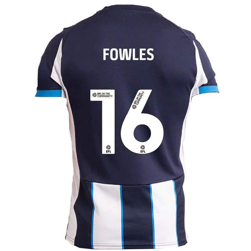 Danxen Hombre Camiseta Josh Fowles #16 Blanco Azul Marino 2ª Equipación 2025/26 La Camisa México