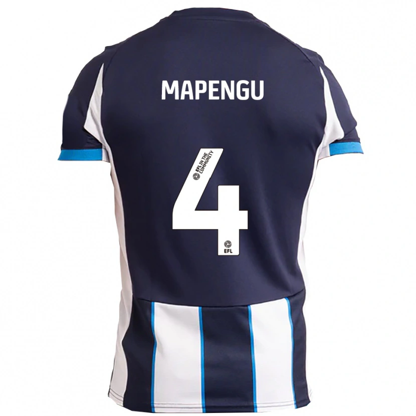Danxen Hombre Camiseta Nathaniel Mapengu #4 Blanco Azul Marino 2ª Equipación 2025/26 La Camisa México