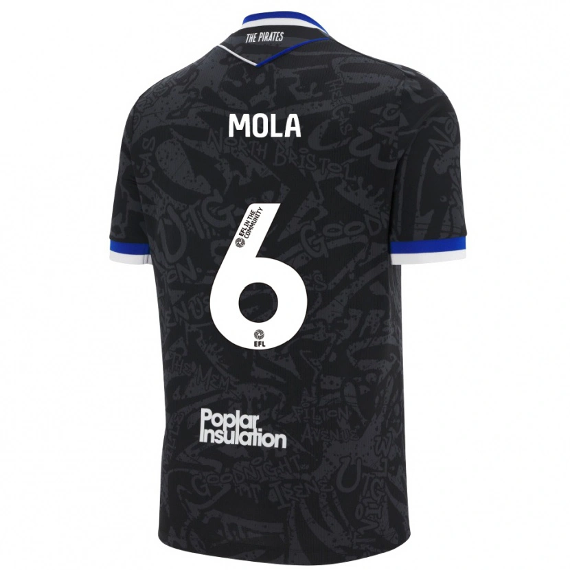 Danxen Hombre Camiseta Clinton Mola #6 Negro Blanco 2ª Equipación 2025/26 La Camisa México