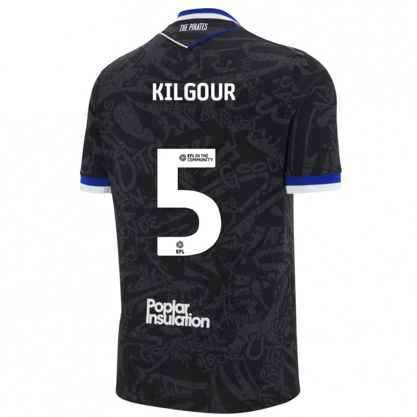 Danxen Hombre Camiseta Alfie Kilgour #5 Negro Blanco 2ª Equipación 2025/26 La Camisa México