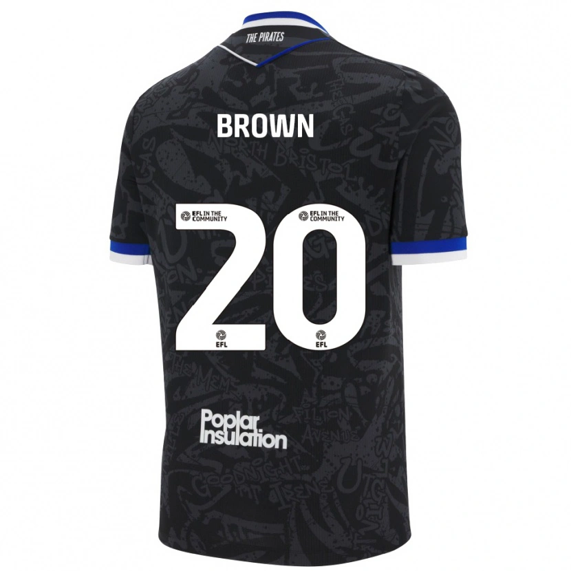 Danxen Hombre Camiseta Jevani Brown #20 Negro Blanco 2ª Equipación 2025/26 La Camisa México