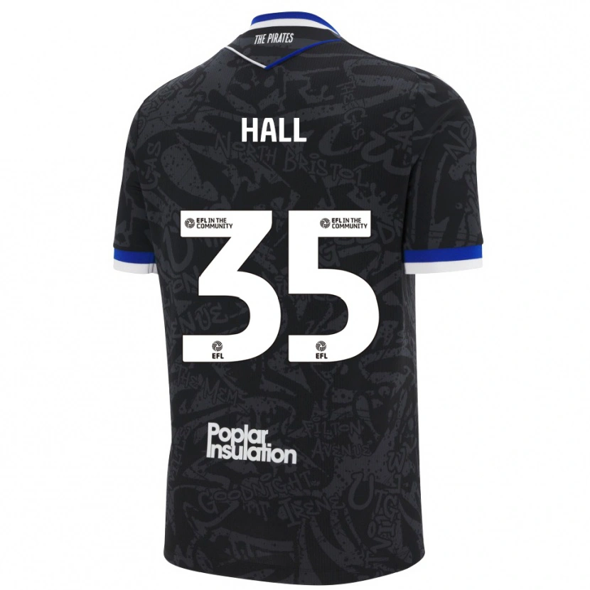 Danxen Hombre Camiseta Matt Hall #35 Negro Blanco 2ª Equipación 2025/26 La Camisa México