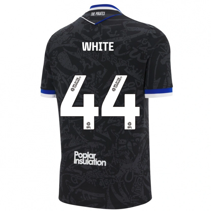 Danxen Hombre Camiseta Charlie White #44 Negro Blanco 2ª Equipación 2025/26 La Camisa México
