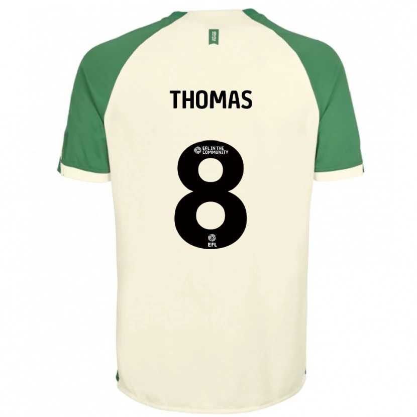 Danxen Hombre Camiseta George Thomas #8 Blanco Hueso Verde 2ª Equipación 2025/26 La Camisa México