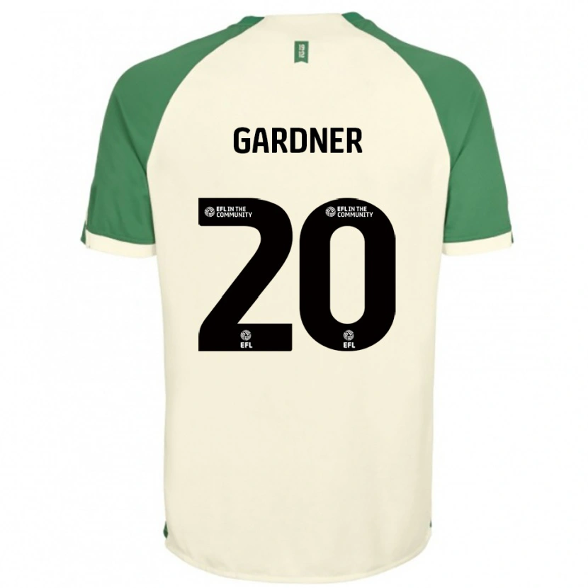 Danxen Hombre Camiseta Gary Gardner #20 Blanco Hueso Verde 2ª Equipación 2025/26 La Camisa México