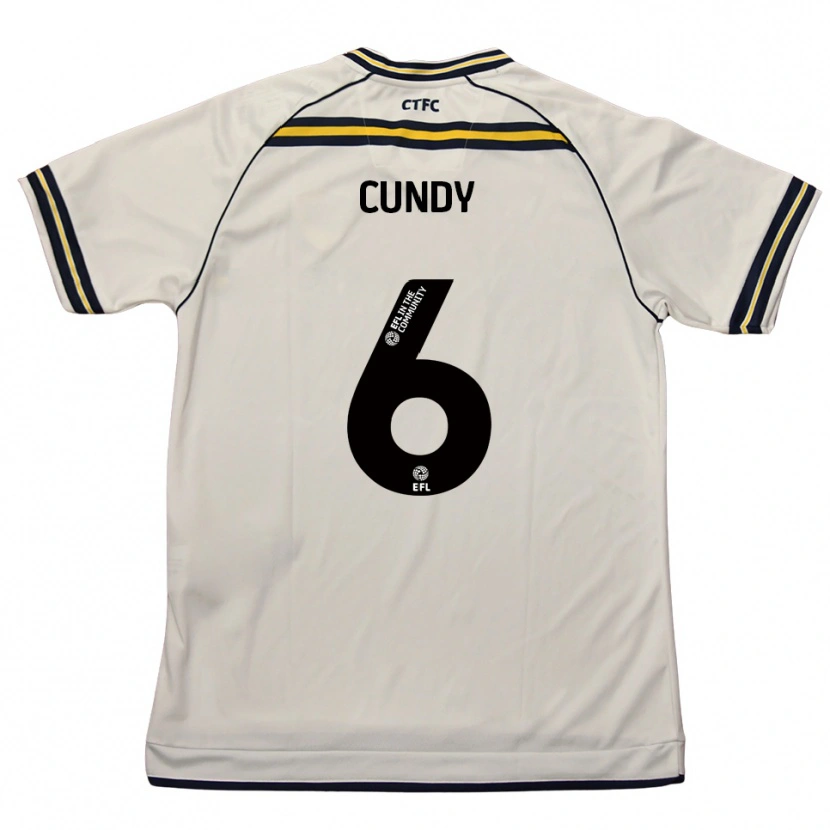 Danxen Hombre Camiseta Robbie Cundy #6 Blanco Azul Marino 2ª Equipación 2025/26 La Camisa México
