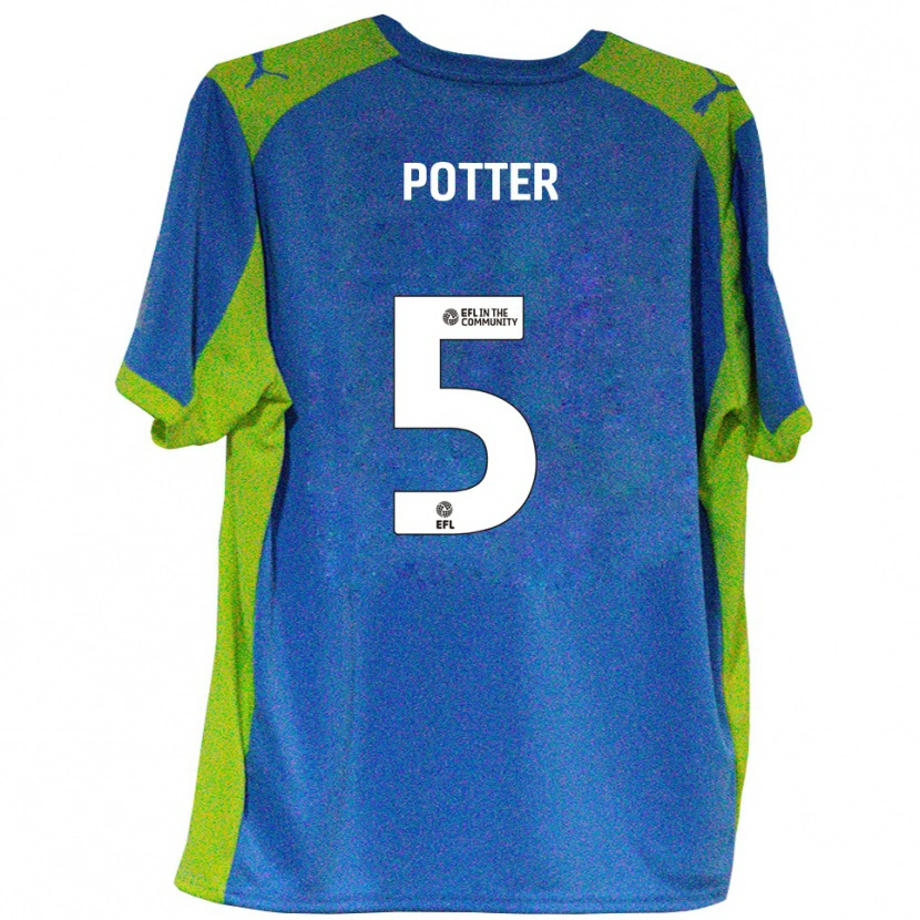 Danxen Hombre Camiseta Finley Potter #5 Celeste Amarillo 2ª Equipación 2025/26 La Camisa México