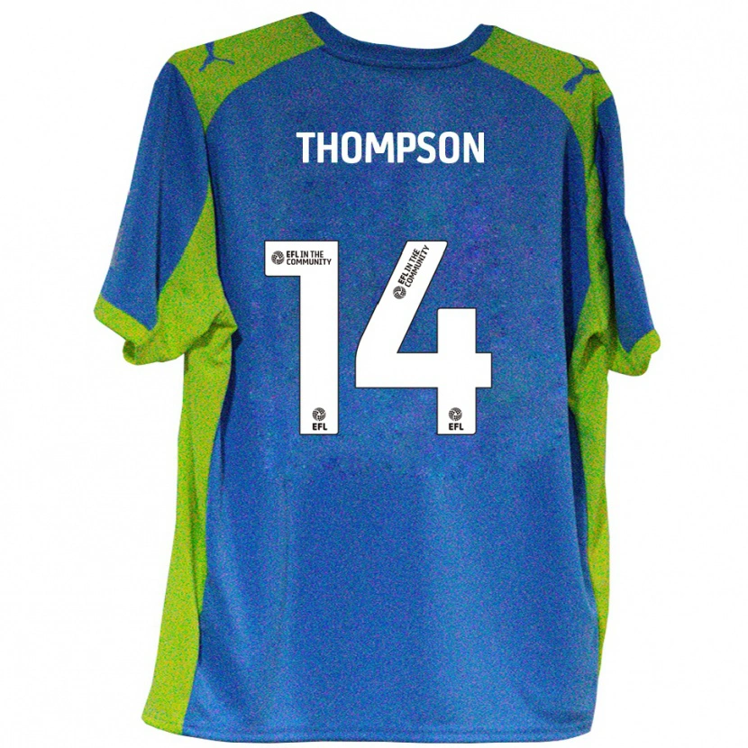 Danxen Hombre Camiseta Leo Thompson #14 Celeste Amarillo 2ª Equipación 2025/26 La Camisa México
