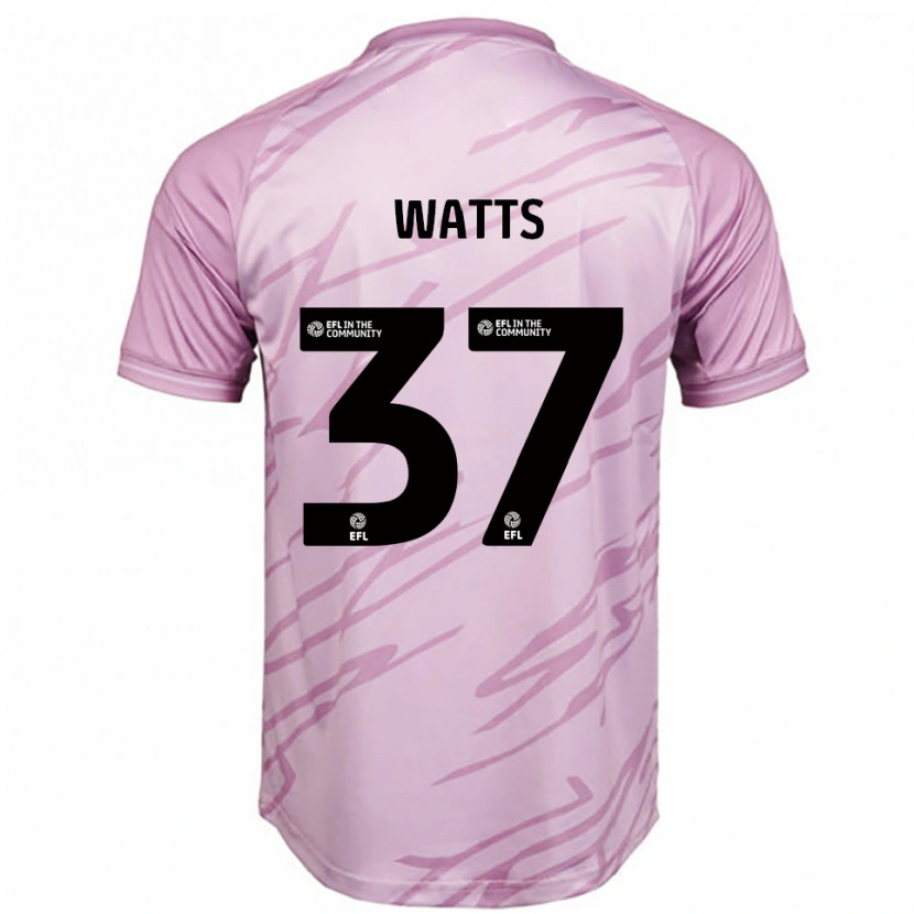 Danxen Hombre Camiseta Harvey Watts #37 Rosa Negro 2ª Equipación 2025/26 La Camisa México