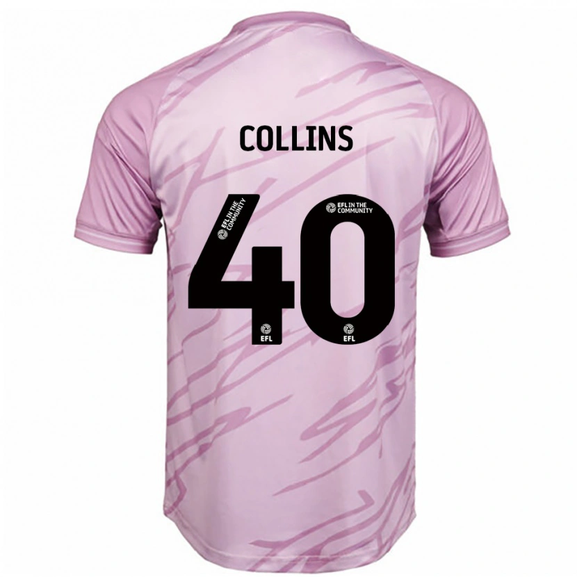 Danxen Hombre Camiseta Jude Collins #40 Rosa Negro 2ª Equipación 2025/26 La Camisa México