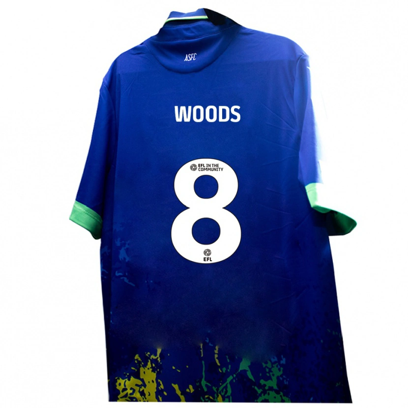 Danxen Hombre Camiseta Ben Woods #8 Azul Amarillo 2ª Equipación 2025/26 La Camisa México