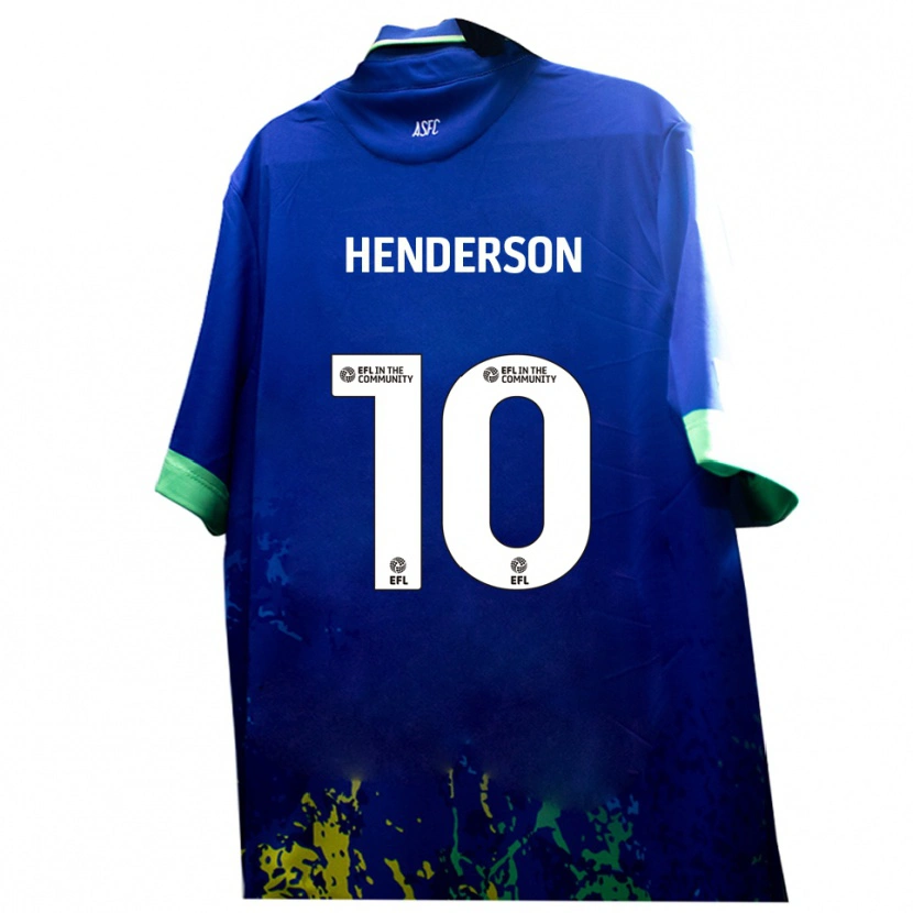 Danxen Hombre Camiseta Alex Henderson #10 Azul Amarillo 2ª Equipación 2025/26 La Camisa México