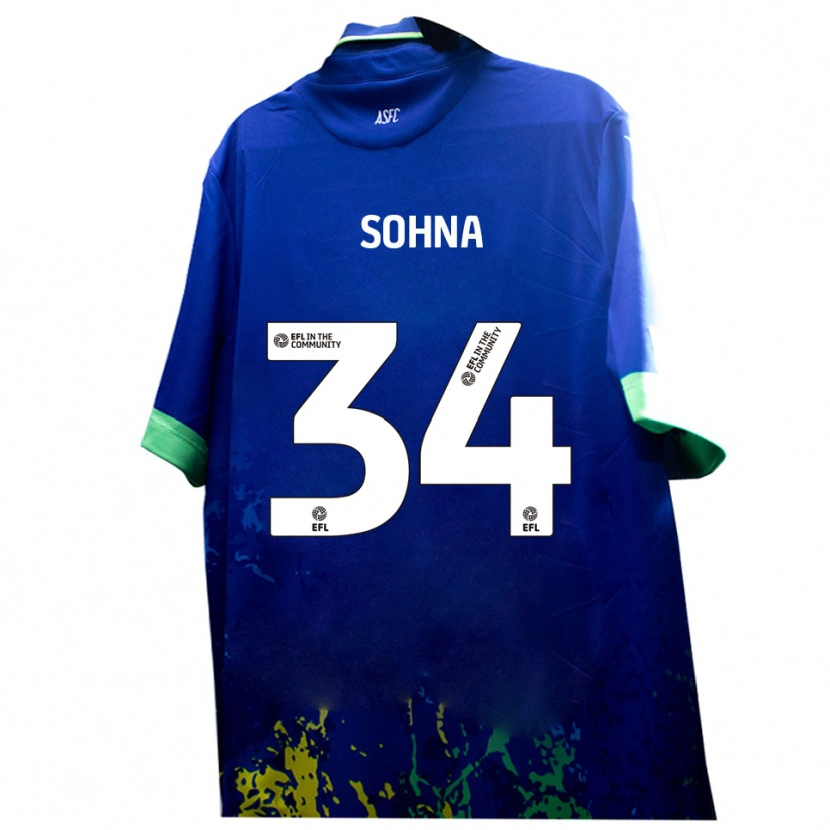 Danxen Hombre Camiseta Sheikh Sohna #34 Azul Amarillo 2ª Equipación 2025/26 La Camisa México