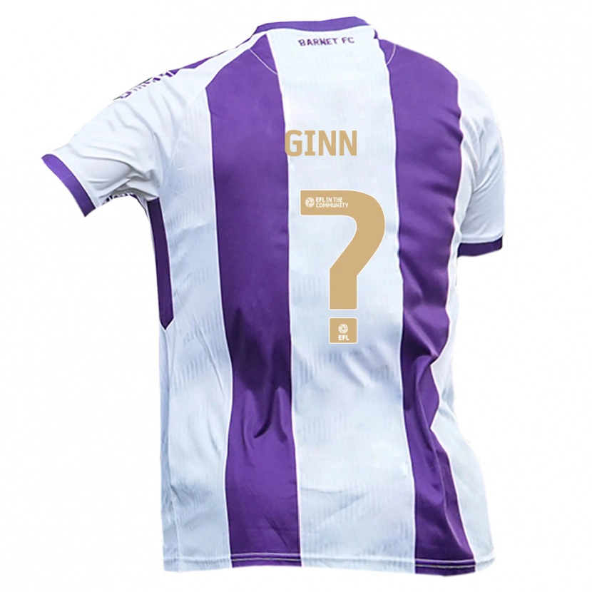 Danxen Hombre Camiseta Tia Ginn #0 Blanco Púrpura 2ª Equipación 2025/26 La Camisa México