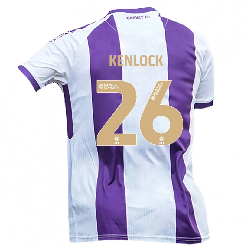 Danxen Hombre Camiseta Myles Kenlock #26 Blanco Púrpura 2ª Equipación 2025/26 La Camisa México