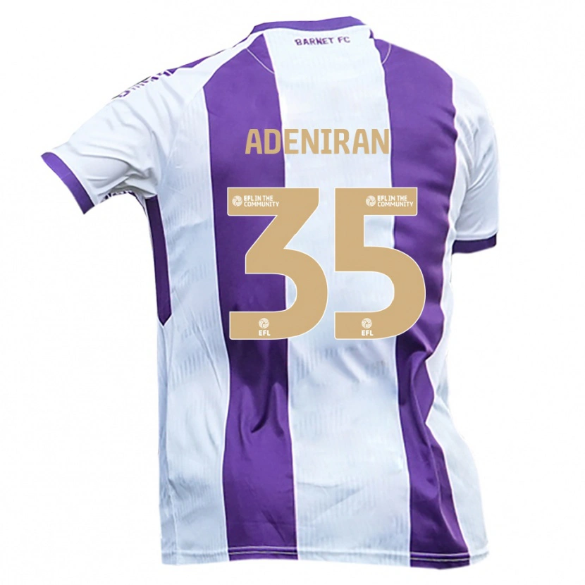 Danxen Hombre Camiseta Dennis Adeniran #35 Blanco Púrpura 2ª Equipación 2025/26 La Camisa México