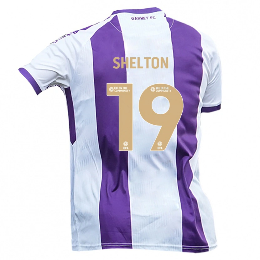 Danxen Hombre Camiseta Mark Shelton #19 Blanco Púrpura 2ª Equipación 2025/26 La Camisa México
