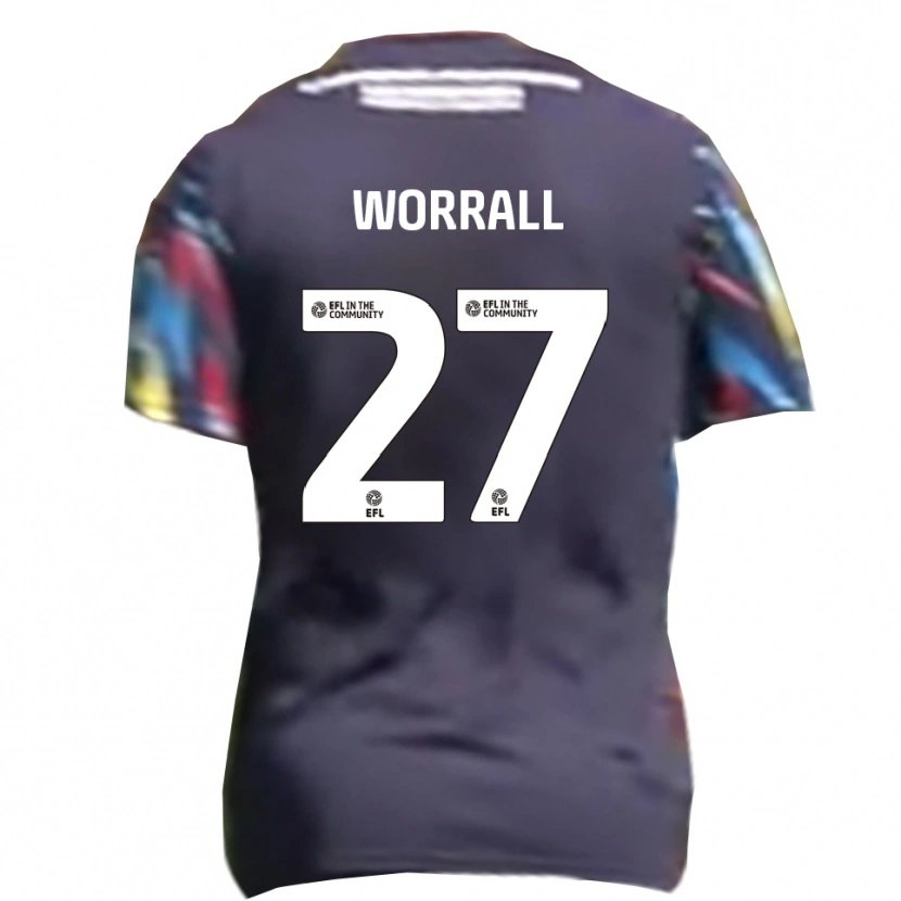 Danxen Hombre Camiseta David Worrall #27 Azul Marino Amarillo Rojo 2ª Equipación 2025/26 La Camisa México